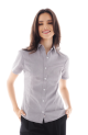 Camisa Oxford para dama manga corta